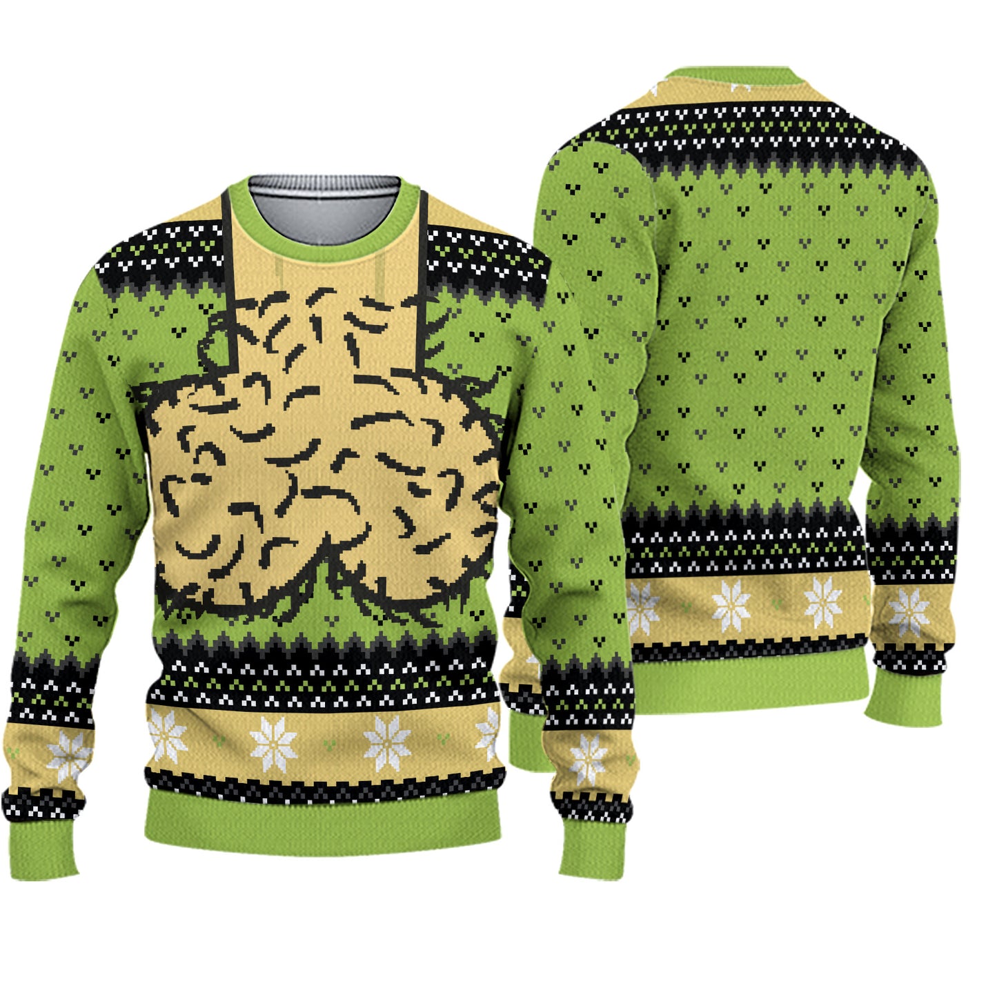 Christmas-themed Print Loose-fit Crewneck Sweater