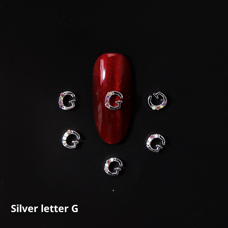 Nail Crystal LZ Personality 26 Letters Alloy Ornament