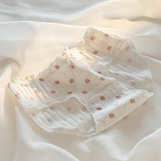 Bow Sweet Little Floral Ribbed Panties