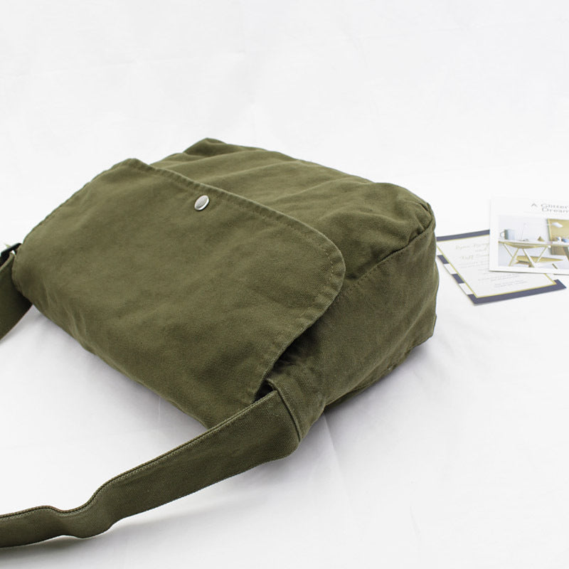 Mori Series Literary Casual Canvas Solid Color One-shoulder Messenger Female Bag