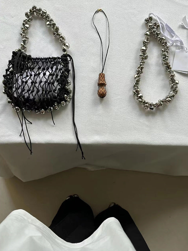 Dark Silver Bell Portable Shoulder Underarm Bag
