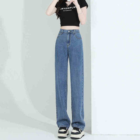 Elastic Waist Lyocell Jeans Women