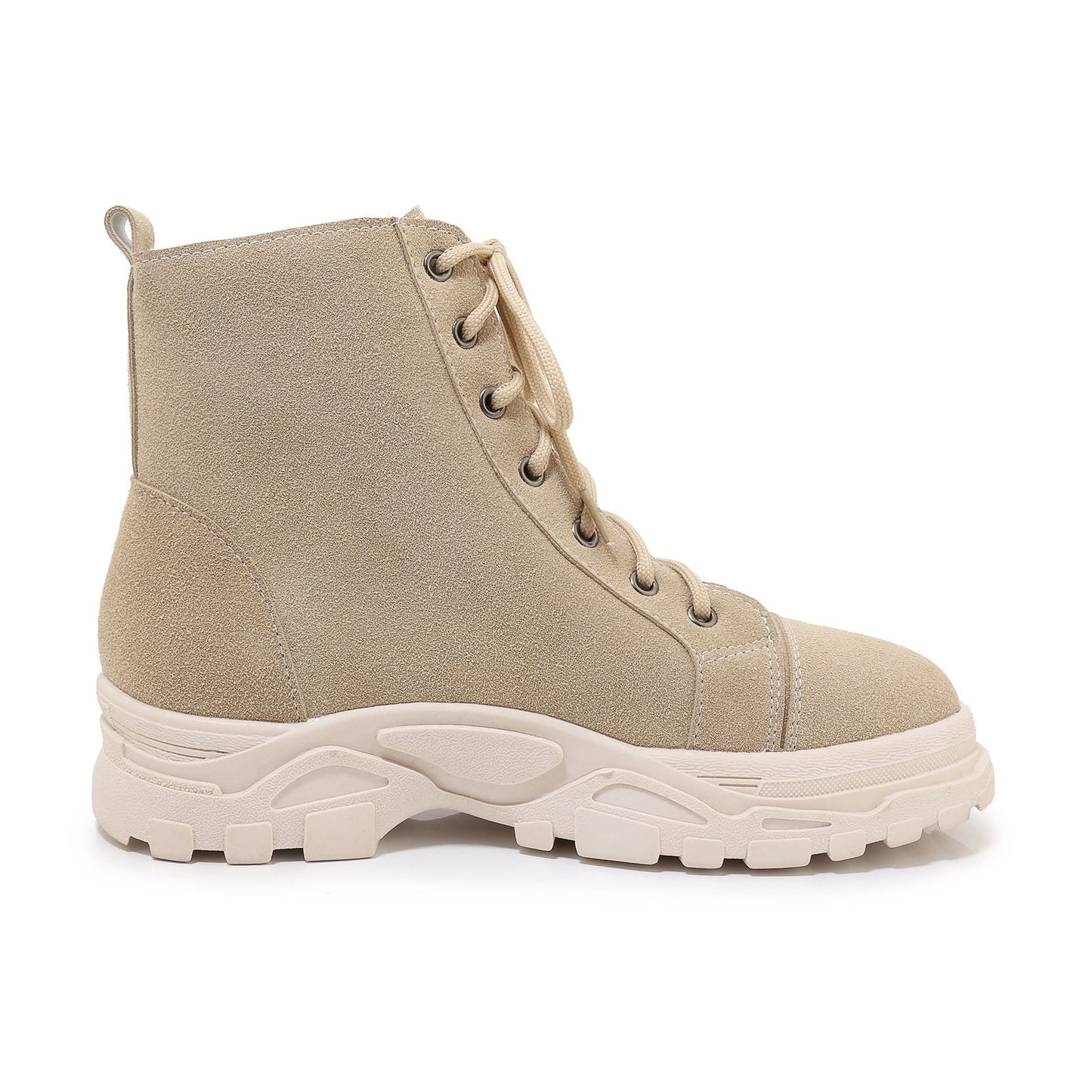 New Comfortable Platform Mid-heel Women's Shoes With Lace-up Front Low Boots