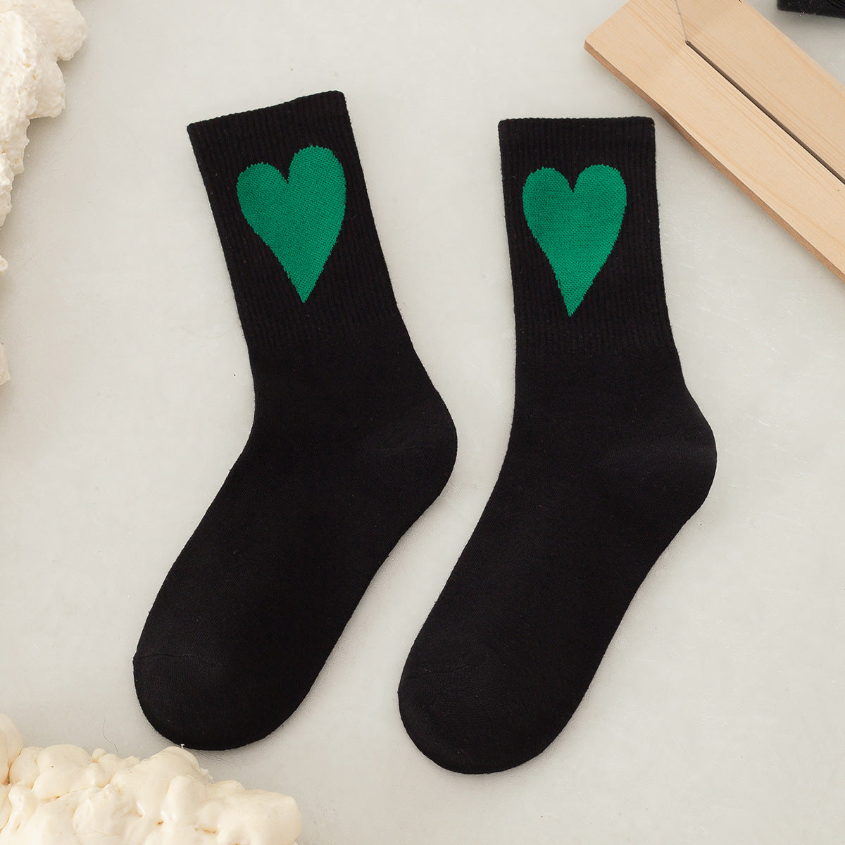 Socks Women's Big Love Medium Tube Macaron Color