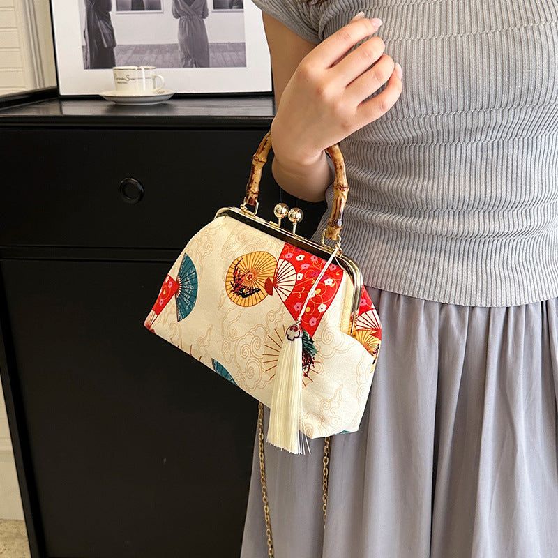 New Chinese Style Retro National Style Embroidered Clutch Bag Red-crowned Crane Handbag