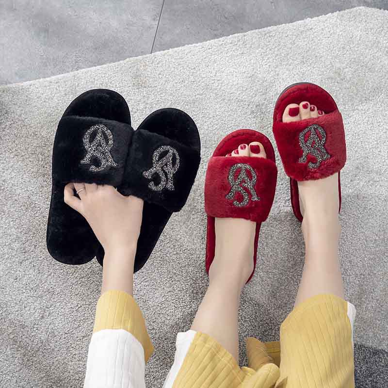 Women's Home Bright Diamond Warm Fashion Cotton Slippers