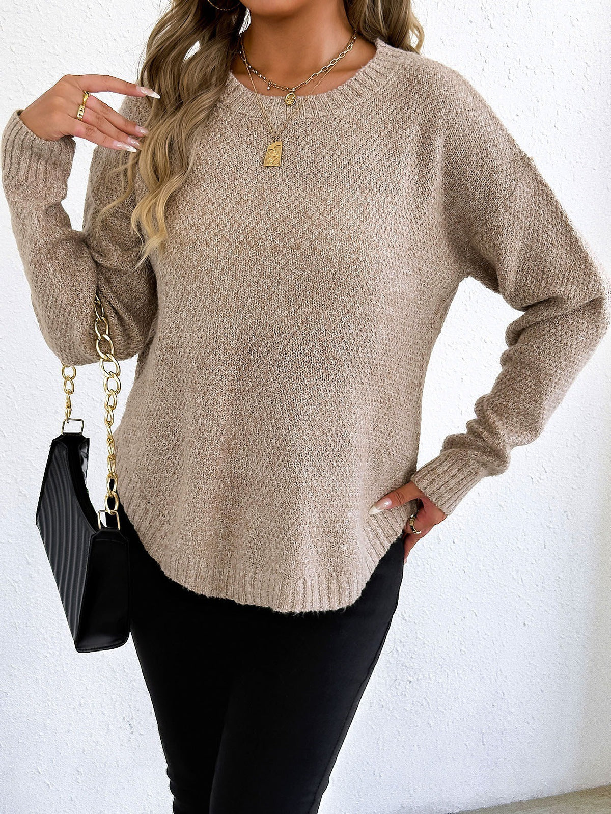 Fashion Loose Flower Velvet Women's Pullover Bottoming Sweater
