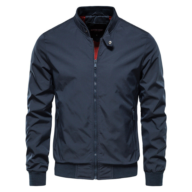 Autumn Stand-Up Collar Mens Casual Korean-Style Jacket