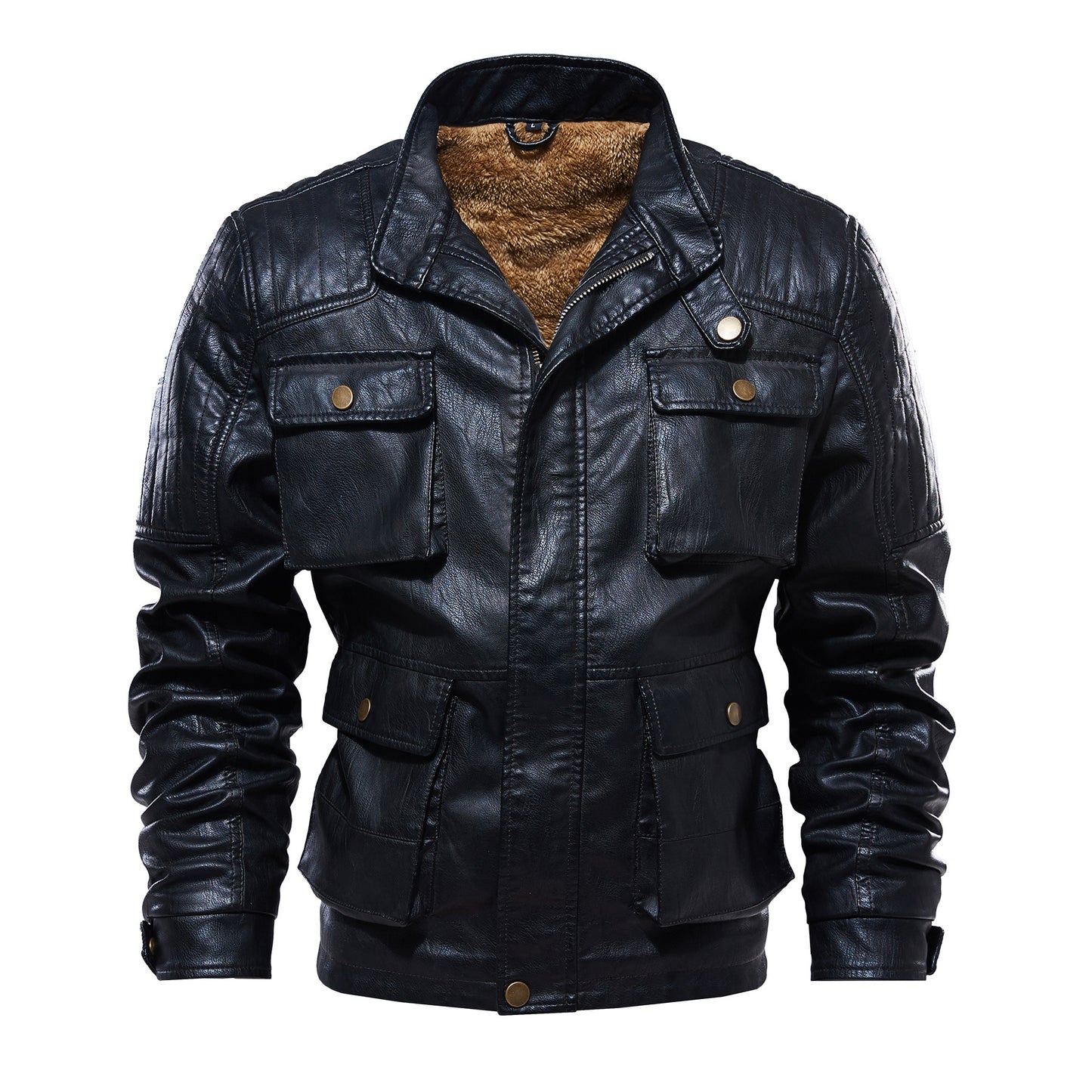 PU men's washed retro men's leather jacket