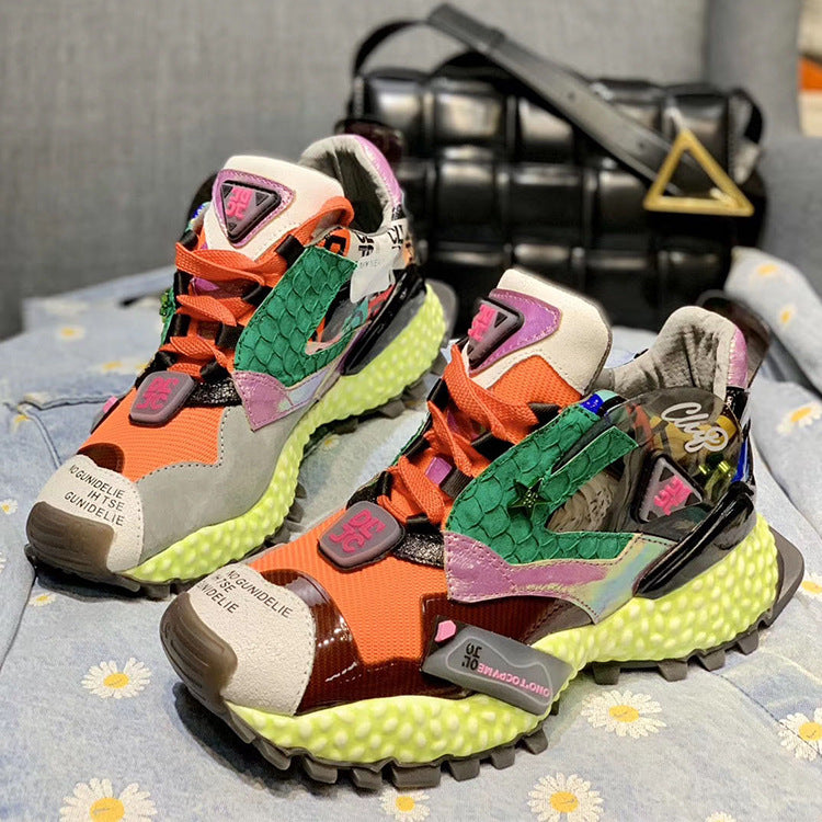 European Station Color Matching Heavy Industry Color Daddy Shoes Women's Leisure Sports