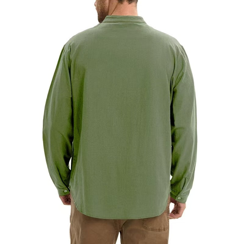 Henley Langærmet T-shirt med print til mænd