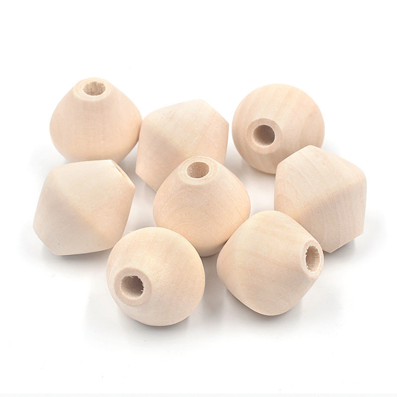DIY Ornament Accessories Large Hole Rhombus Wooden Bead Tassel Bag Accessories Wooden