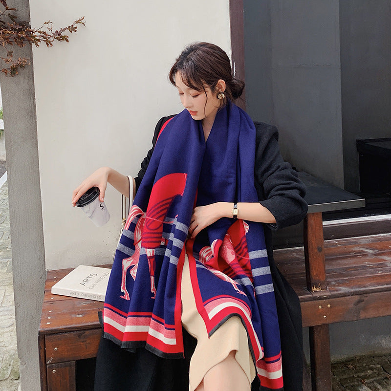 Warm imitation cashmere collar