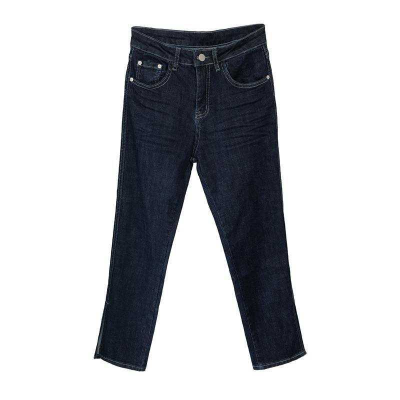 Women's High-waisted Jeans Korean Style Plus Size Slim Slim Nine-point Straight-leg Pants