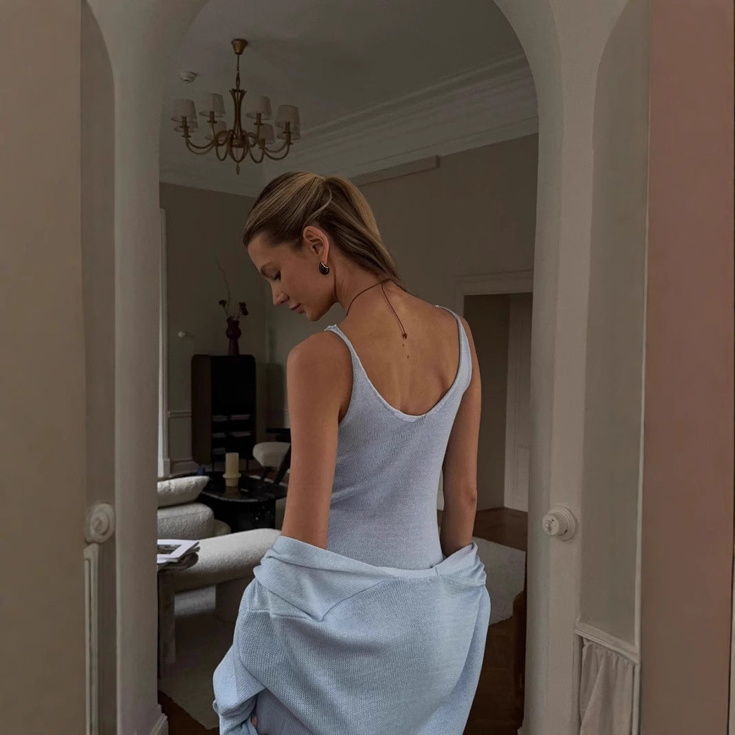 Womens Soft Knit Tunic Set Long Skirt Long-Sleeve Cardigan