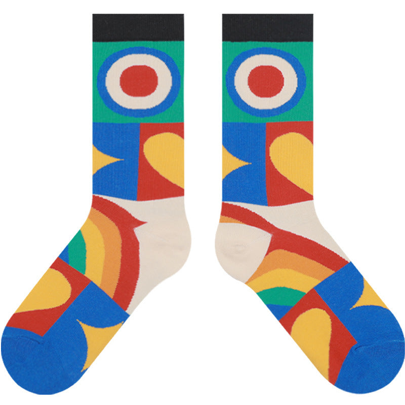 Cheerful Color Block Cute Japanese Style Korean Style Socks