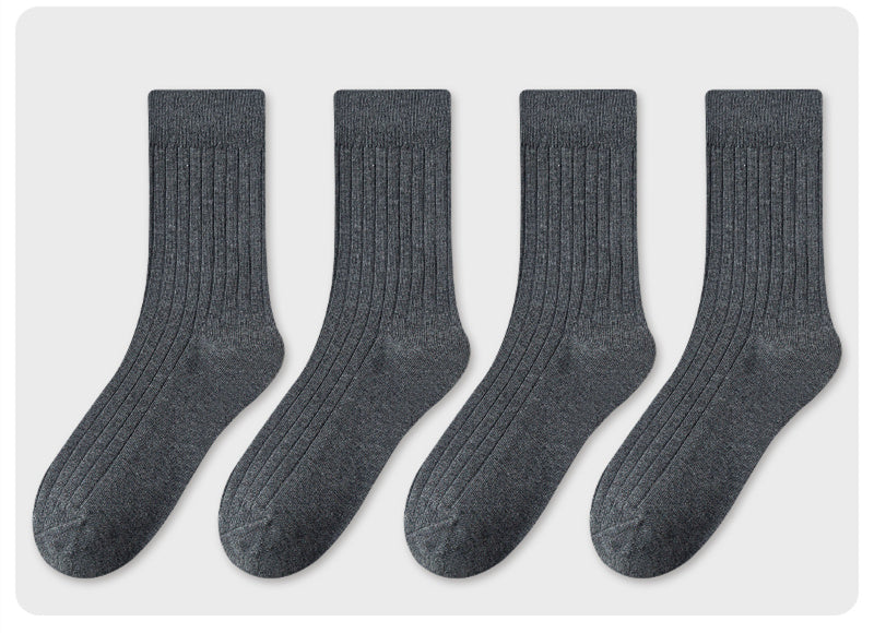 Men's Socks In Tube Pure Cotton Deodorant Solid Color