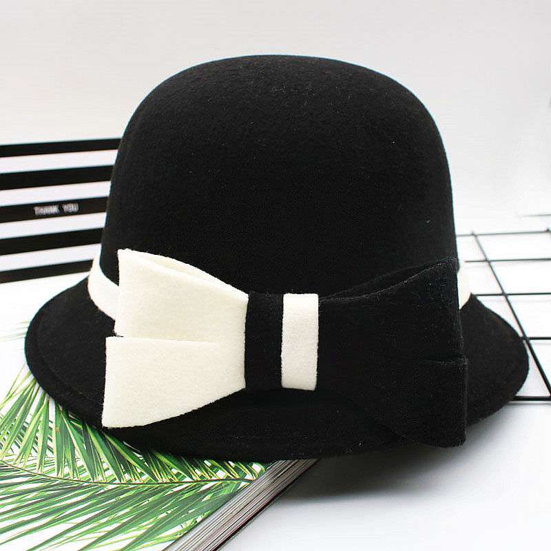 Retro Black And White Flower Fashion Hat Casual