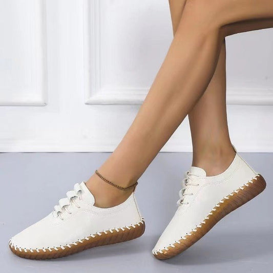 Beef Tendon Soft Bottom Mom Shoes Round Head Comfortable Slip-on Flat Shoes