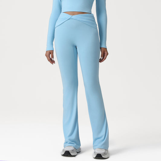 Cross High-waist Slightly Flared Yoga Pants