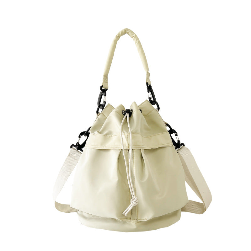 Waterproof Nylon Cloth Drawstring Bucket Bag Large Capacity