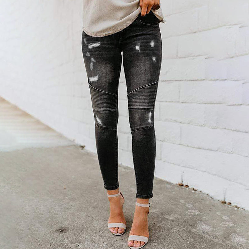 European And American Women's Skinny All-Match Trousers Jeans
