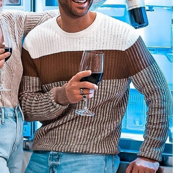 Men's White Brown British Style Fashion Casual