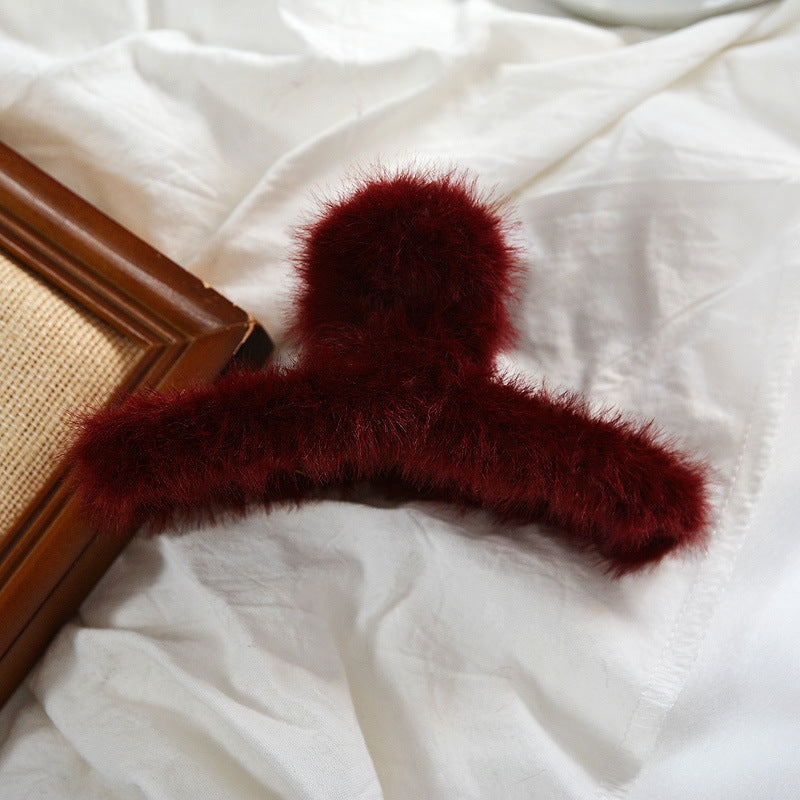 Fashion Lovely Large Sweet Solid Color Plush Hairpin