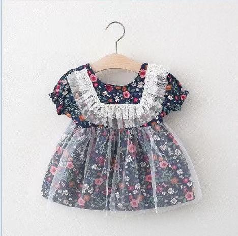 Summer Printed Short Sleeve Girl Dress