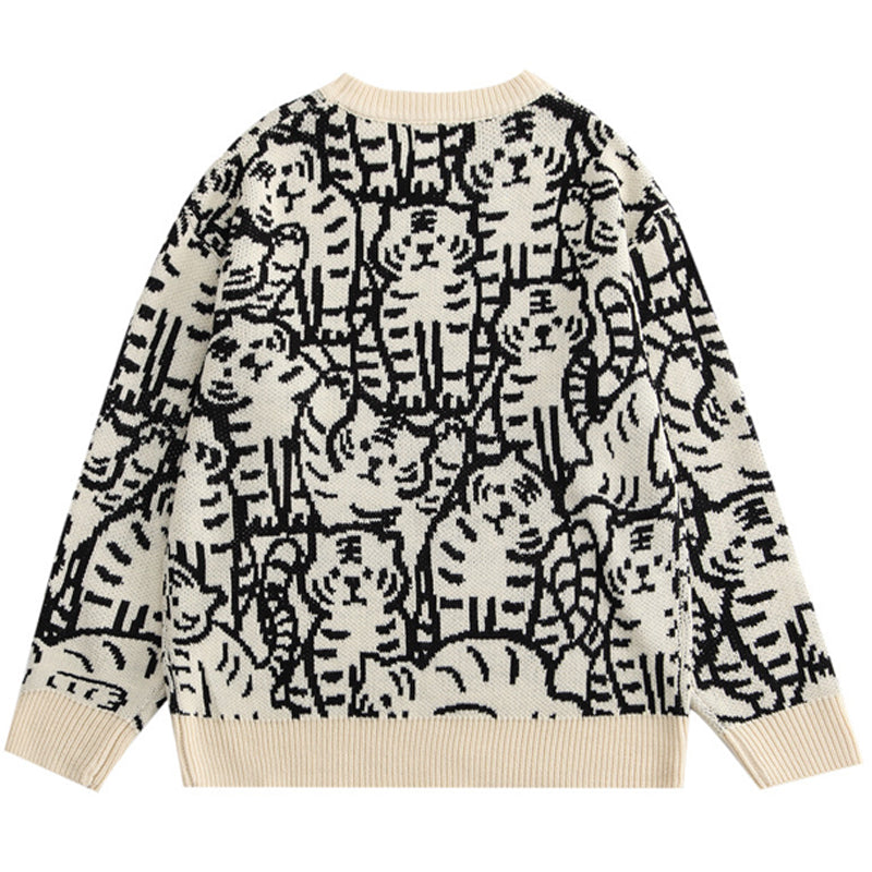 Men's And Women's Knitted Pattern Loose Sweater