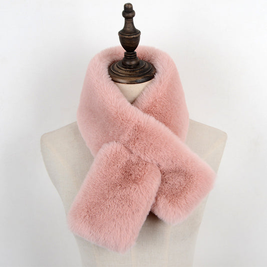 Thicken Warm New Cross Bib Fur Collar Shawl