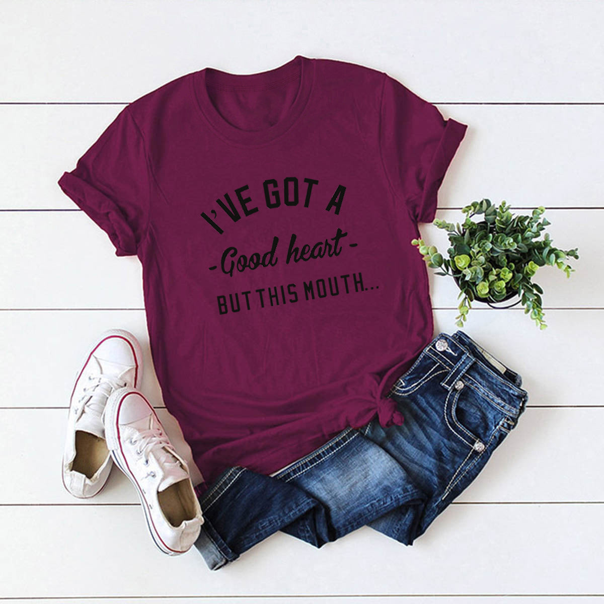European And American Women's Round Neck Short Sleeve T-shirt