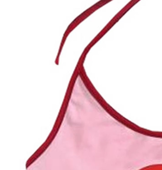Summer New Love Heart Print Slim Tight Spaghetti S
