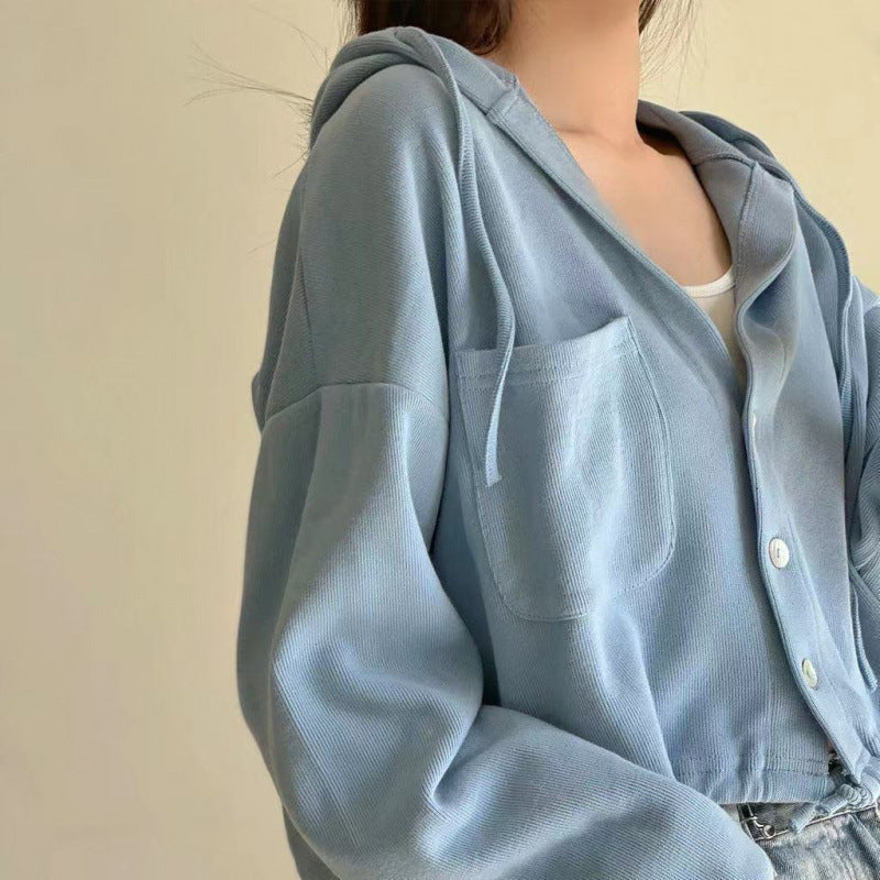 Thin Cardigan Jacket Loose Slimming Long Sleeves Top