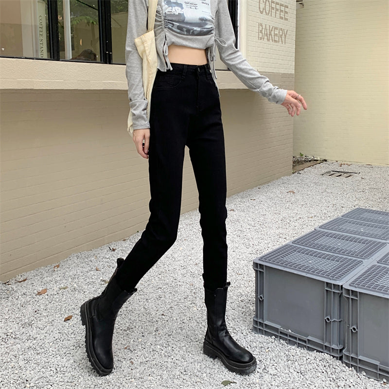 Dame Stretch Skinny Højtaljede Jeans