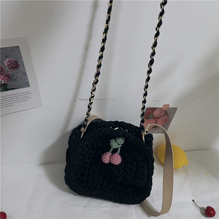 Material Self-made Cloth Line One-shoulder Messenger Bag