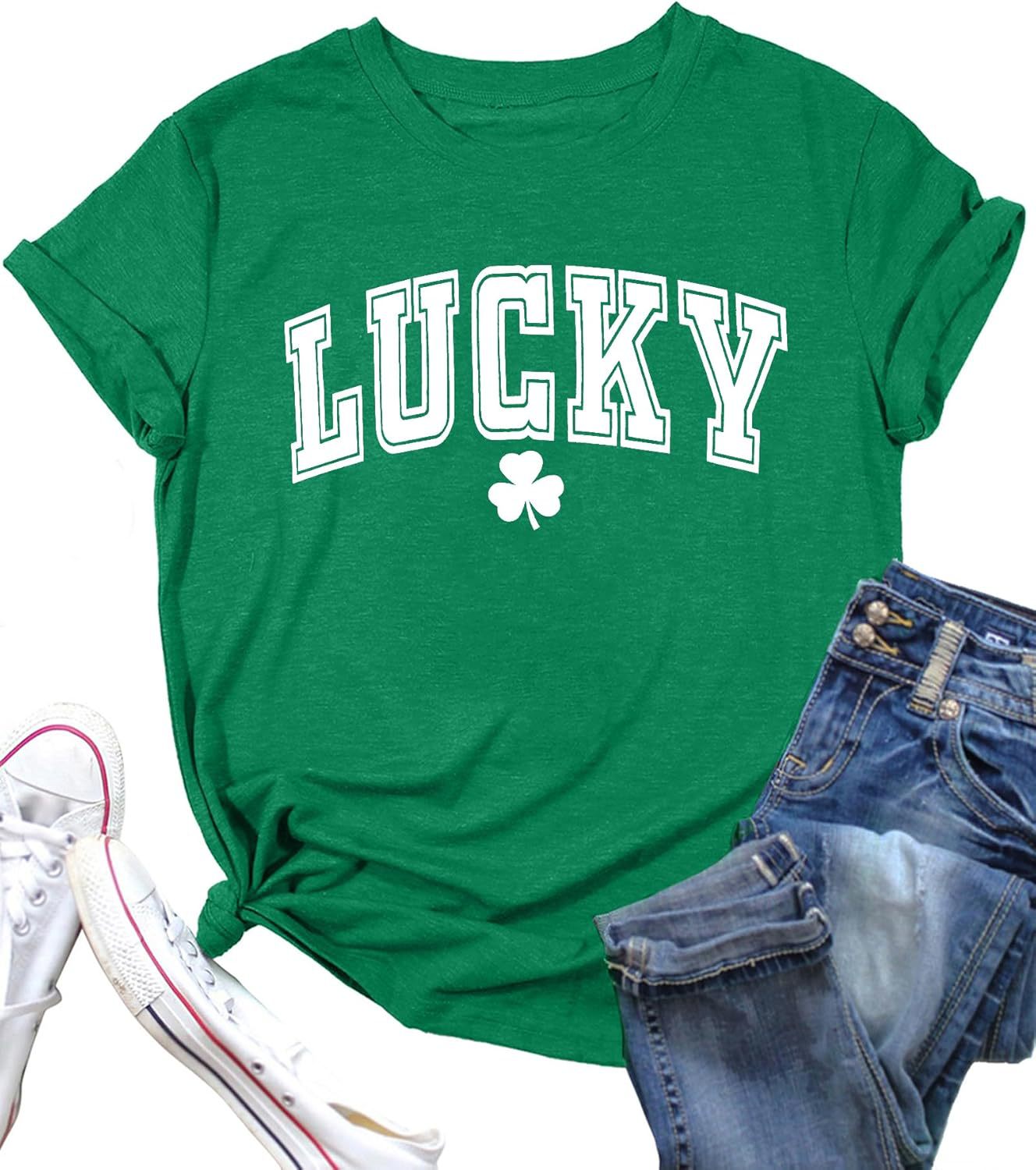 St Patricks Day Skjorter til kvinder irske Shamrock T-shirts Gra