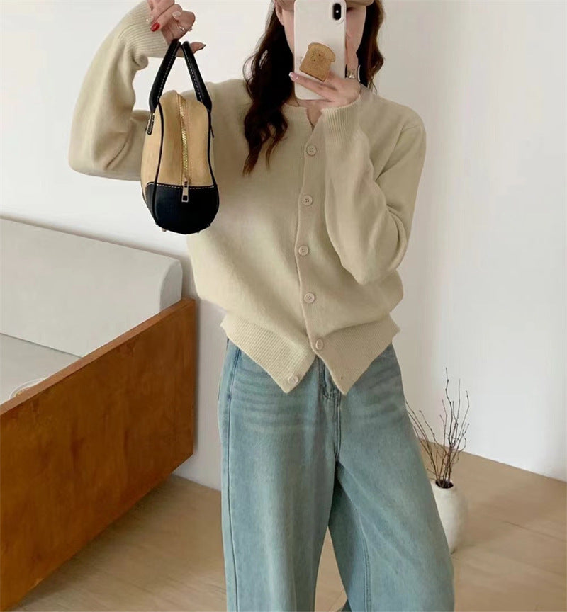 Knitted Cardigan Jacket Temperament Youthful-looking Sweater Outerwear Slimming Short Top