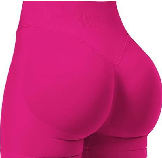Højtaljede yogashorts Tætsiddende hofte-løftende sømløse hurtigtørrende bukser til sportsfitness
