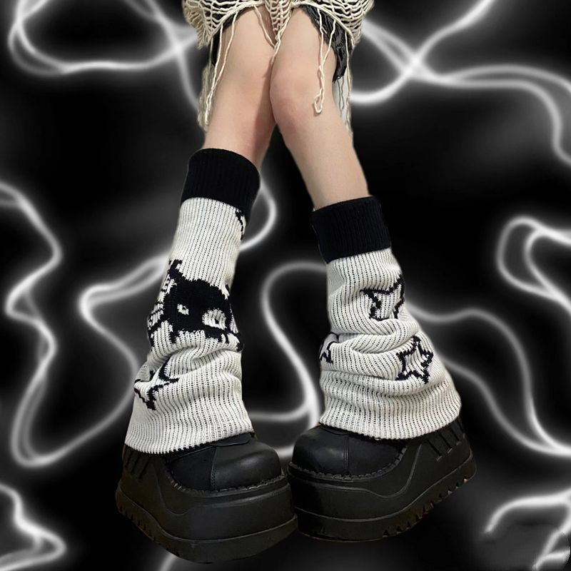 Japanese Spice Girl Star Skull Leg Cover