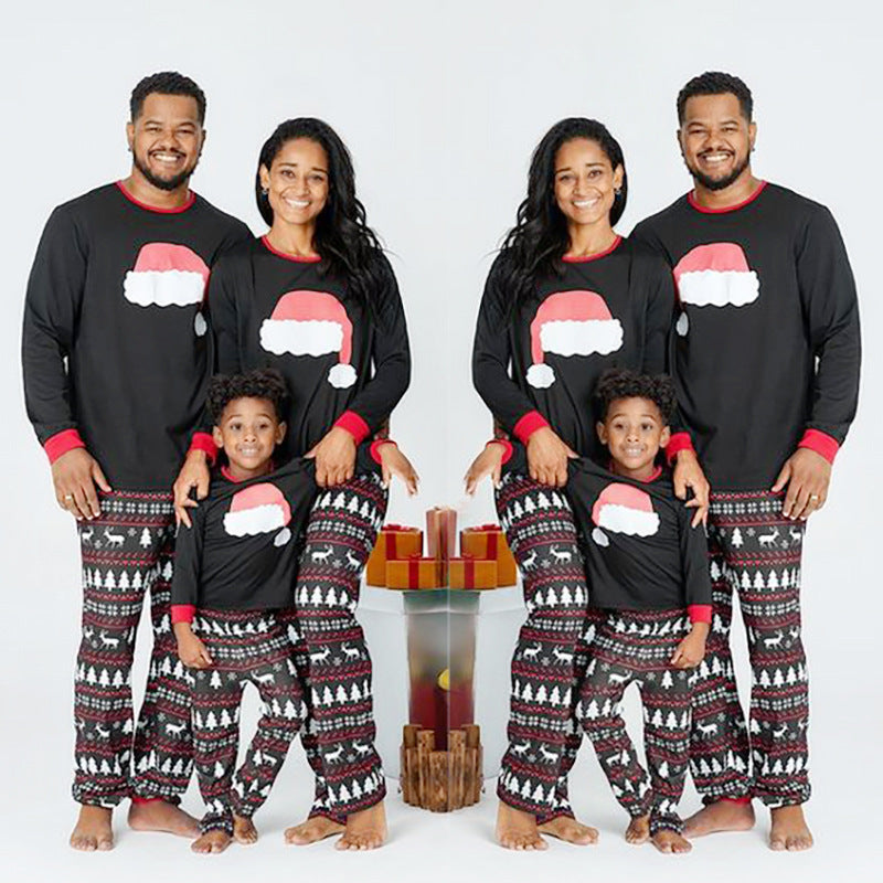 Christmas Printed Long Sleeve Casual Home Parent-child Set