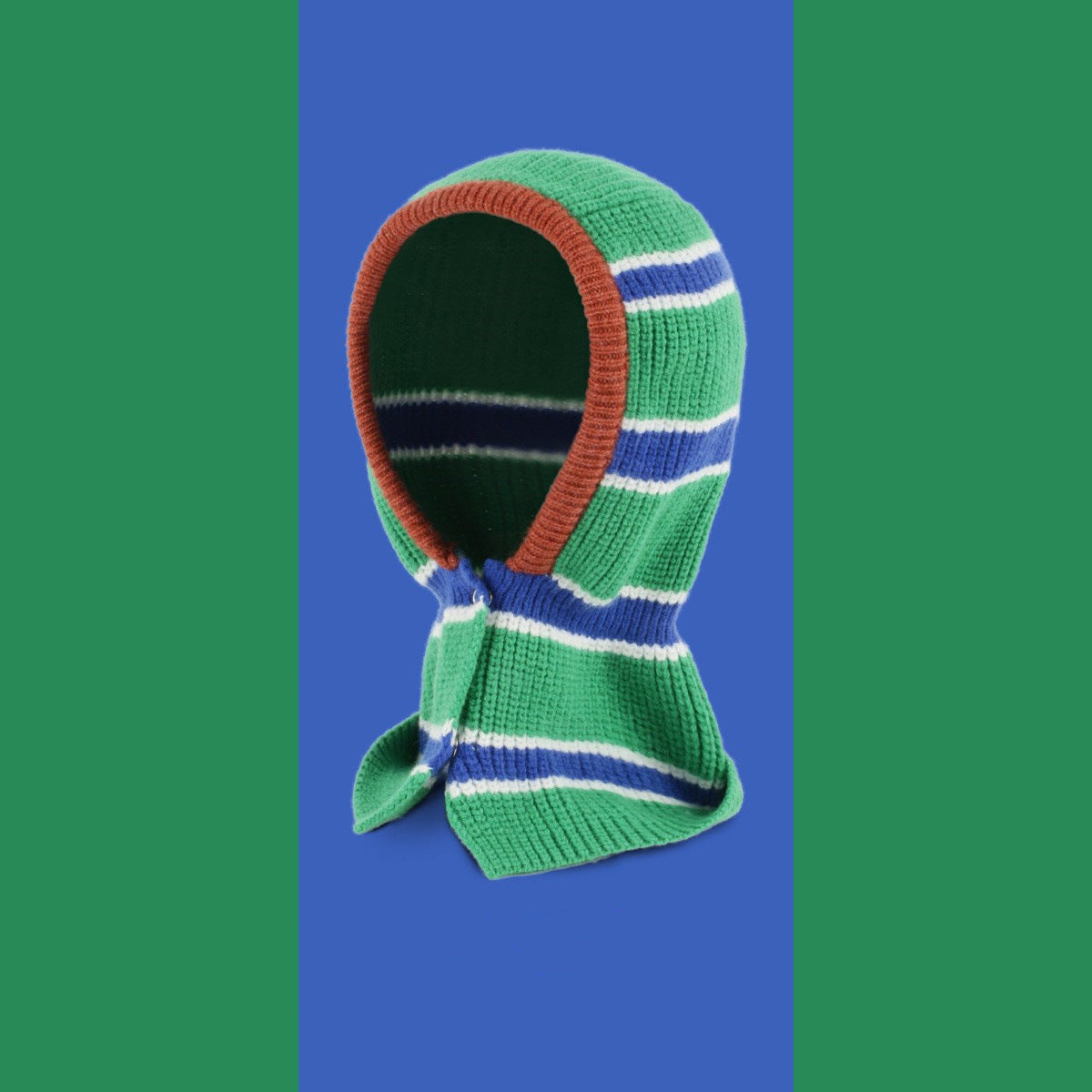 Contrast Color Striped Autumn Scarf Woolen Cap