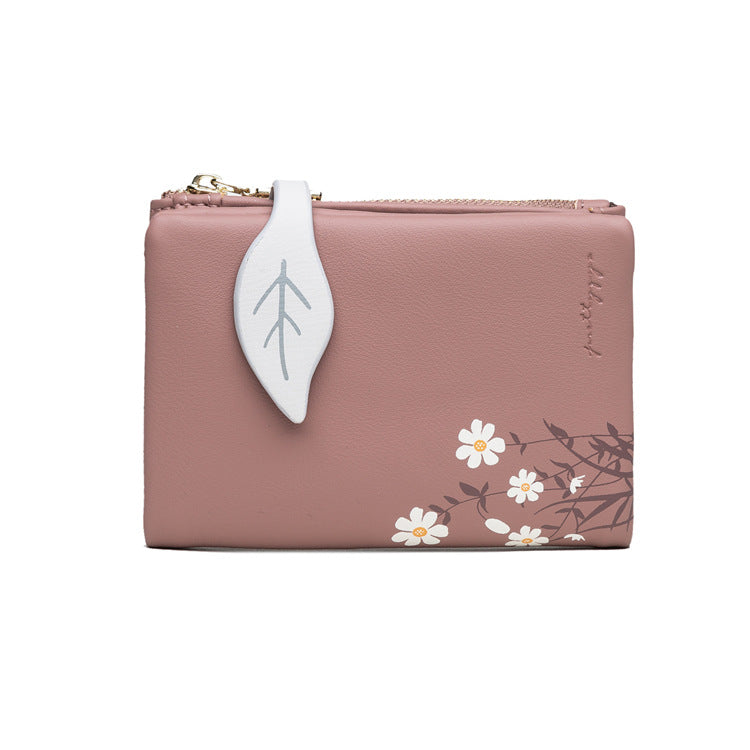 Printed Ladies Long Wallet Large Capacity Folding PU Female Hand Bag