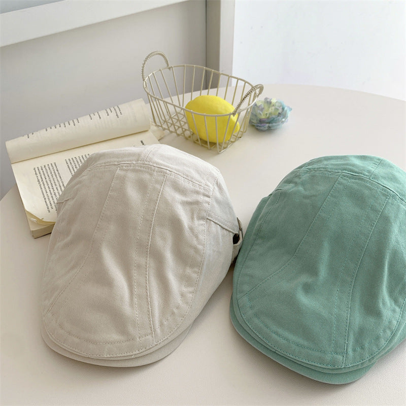 Japanese Style British Style Lake Blue Retro Denim Advance Hats