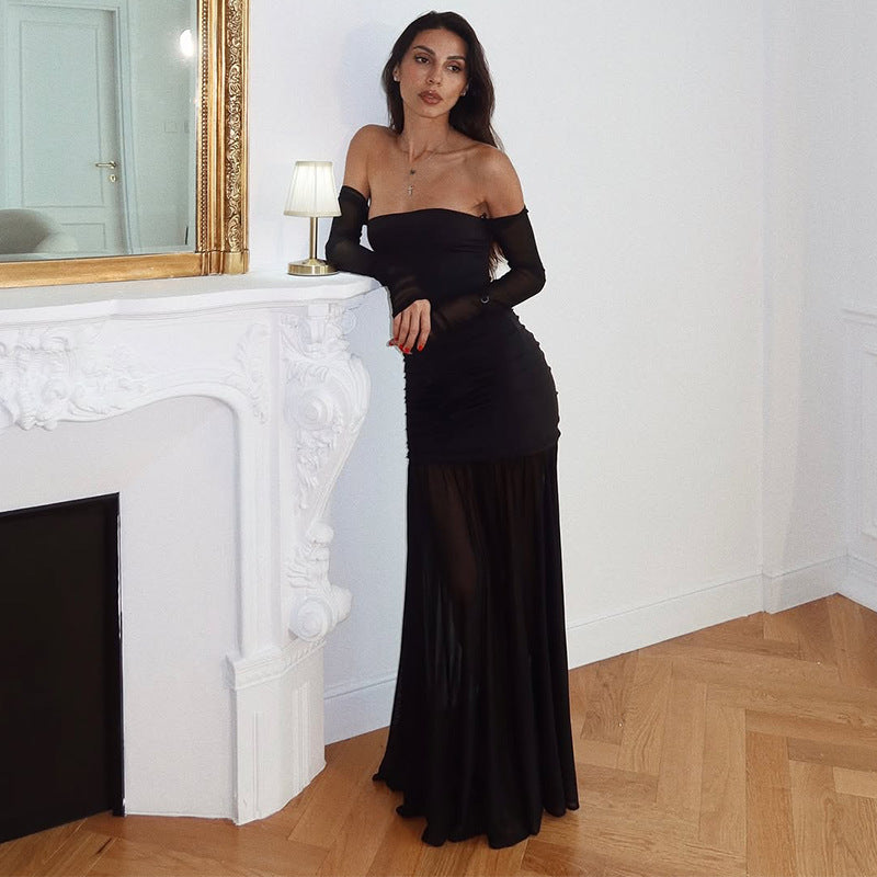 Womens Stylish Elegant Slim-fit Long-sleeve Dress