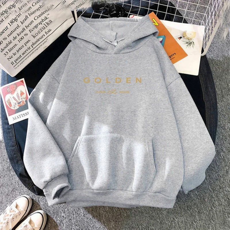 Golden Pattern Printed Sweater Spring And Autumn Leisure