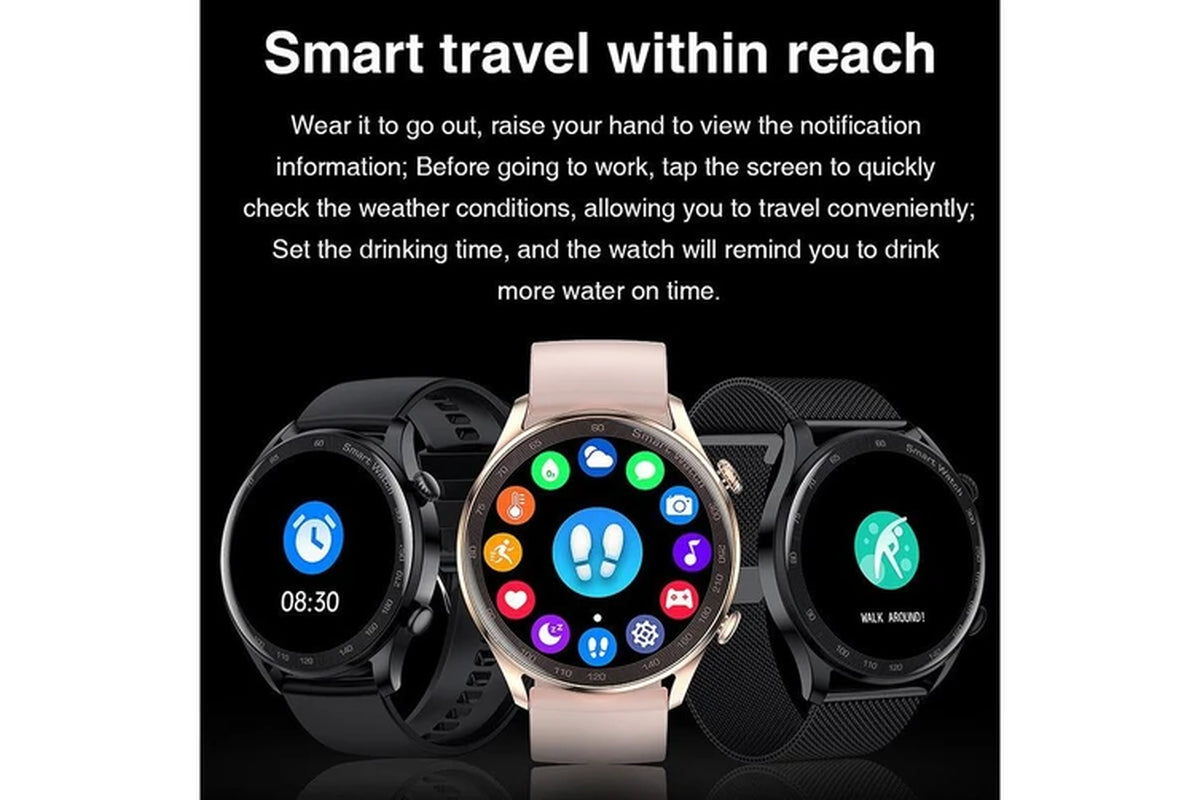 New Bluetooth Call Smart Watch Men Waterproof Sport Smart Bracelet 390*390 HD Pixel Display Lady Smartwatch Fitness Tracker - Yellow