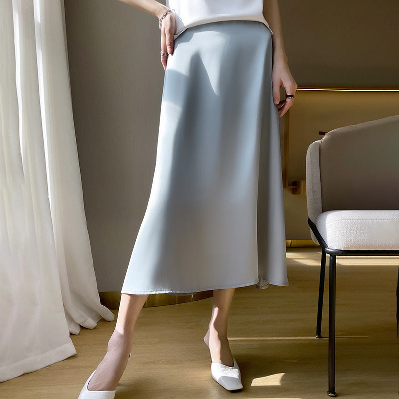 Half-length Women's Gauze Skirt Fishtail Sheath High Waist Long Skirt