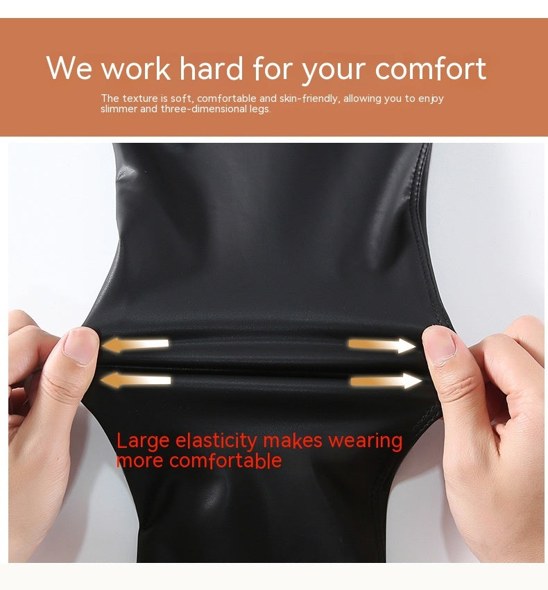 Large Size Flock Leggings Tight Stretch Feet