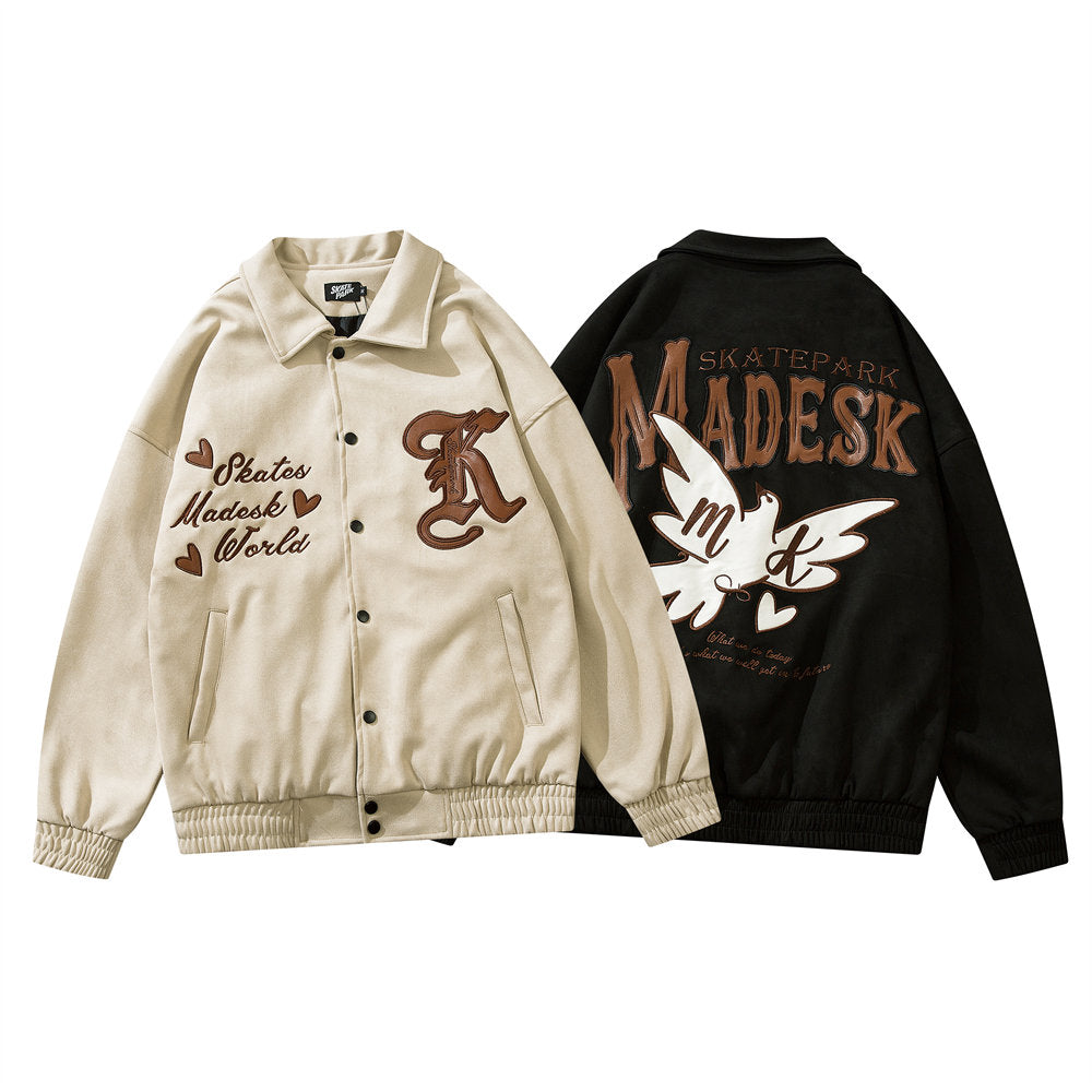 American Retro Letter Embroidered High Street Vibe Jacket